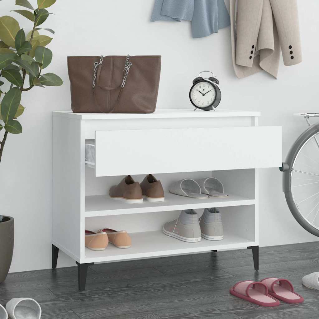 vidaXL Schuhregal Weiß 70x36x60 cm Holzwerkstoff