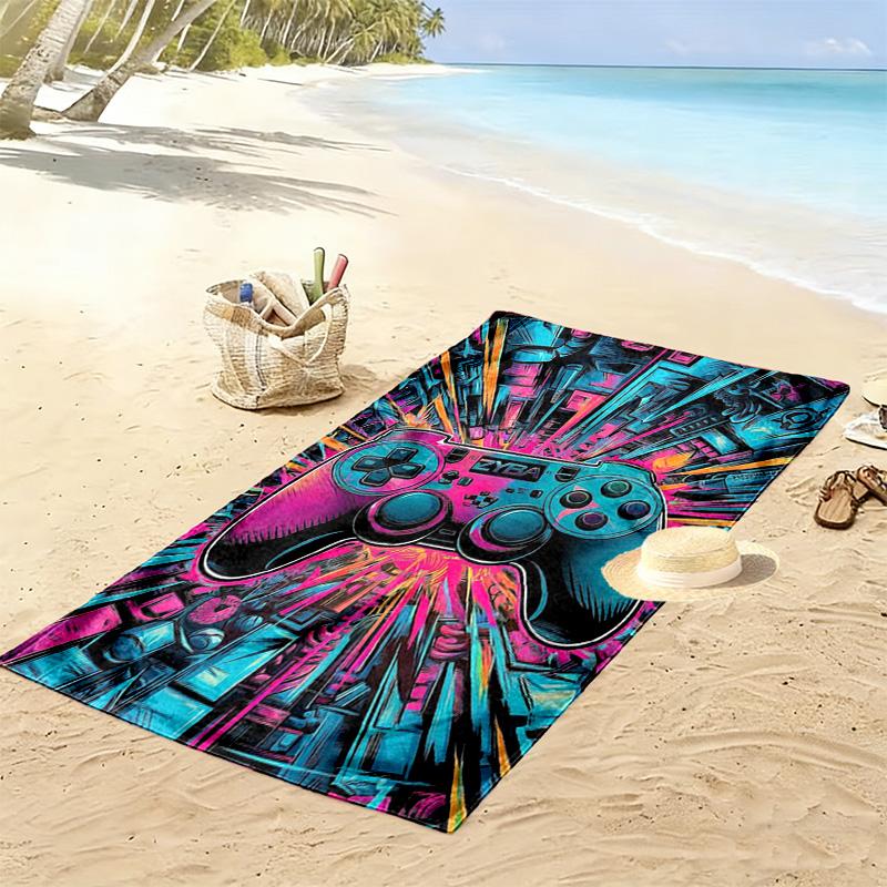 Gamepad Print Beach Towel, Large Soft Quick Dry Towel for Beach Camping Swimming