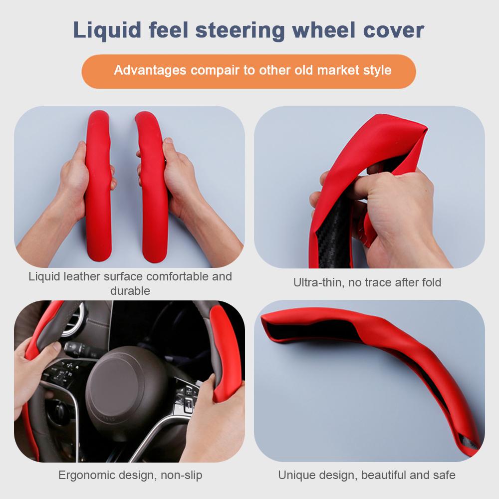 Модернизированный нескользящий чехол на руль автомобиля Liquid Touch Feeling для Tesla Model 3 Y, усилитель руля из нубука, водонепроницаемый