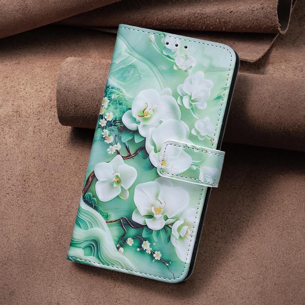 For Samsung Series Leather Cases Flower Butterfly Painted PU Protectiver Flip Cover with Card Holder Magnetic Closure Kickstand For Samsung Galaxy S25
