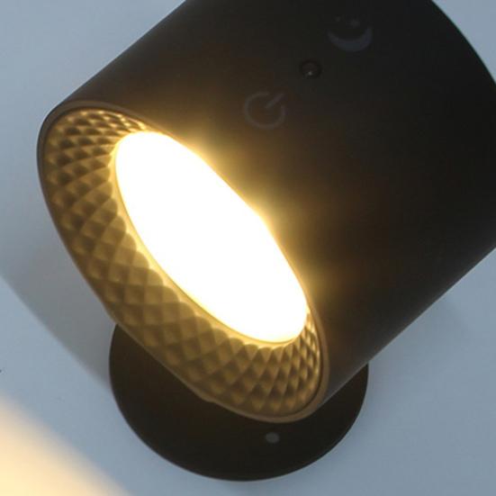 1 Set LED Magnetic Wall Lamp Intelligent 360 Degree Rotation USB Charging 3-Color Temperature Remote Control Long Battery Life Lamp