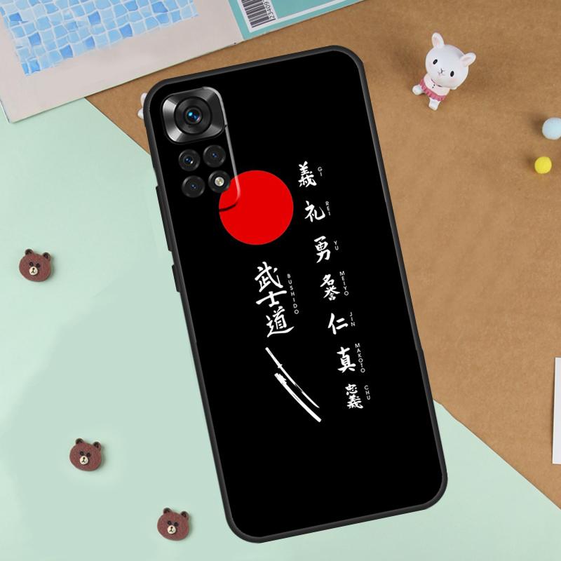 Japanese Bushido Samurai Case For Xiaomi Redmi Note 13 12 11 9 10 14 Pro 10S 11S 12S Cover For Redmi 13C 10C 12C 14C