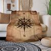 Vintage Compass Rose Nautical Chart Art PrintBlanket Flannel Throw Blanket for Sofa, Bed, Travel, Camping, Office, Couch, Chair, And Bed Gif