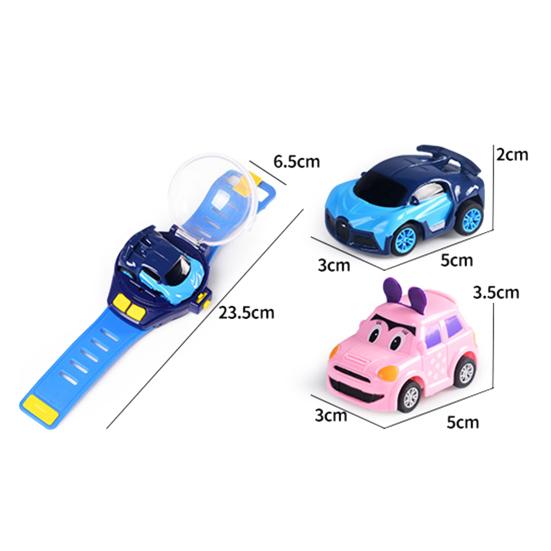 1 Set Mini Car Toy with Protective Cover Cartoon Shape Creative Miniature Anti-interference Drift Toy Rechargeable Watch Remote Control Racing Car Toy