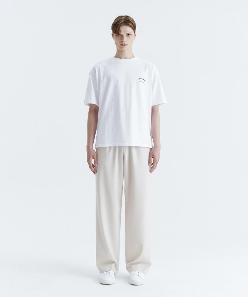 WHOLOVESART Unisex Essential Wide Elastic Waist Slacks Ivory