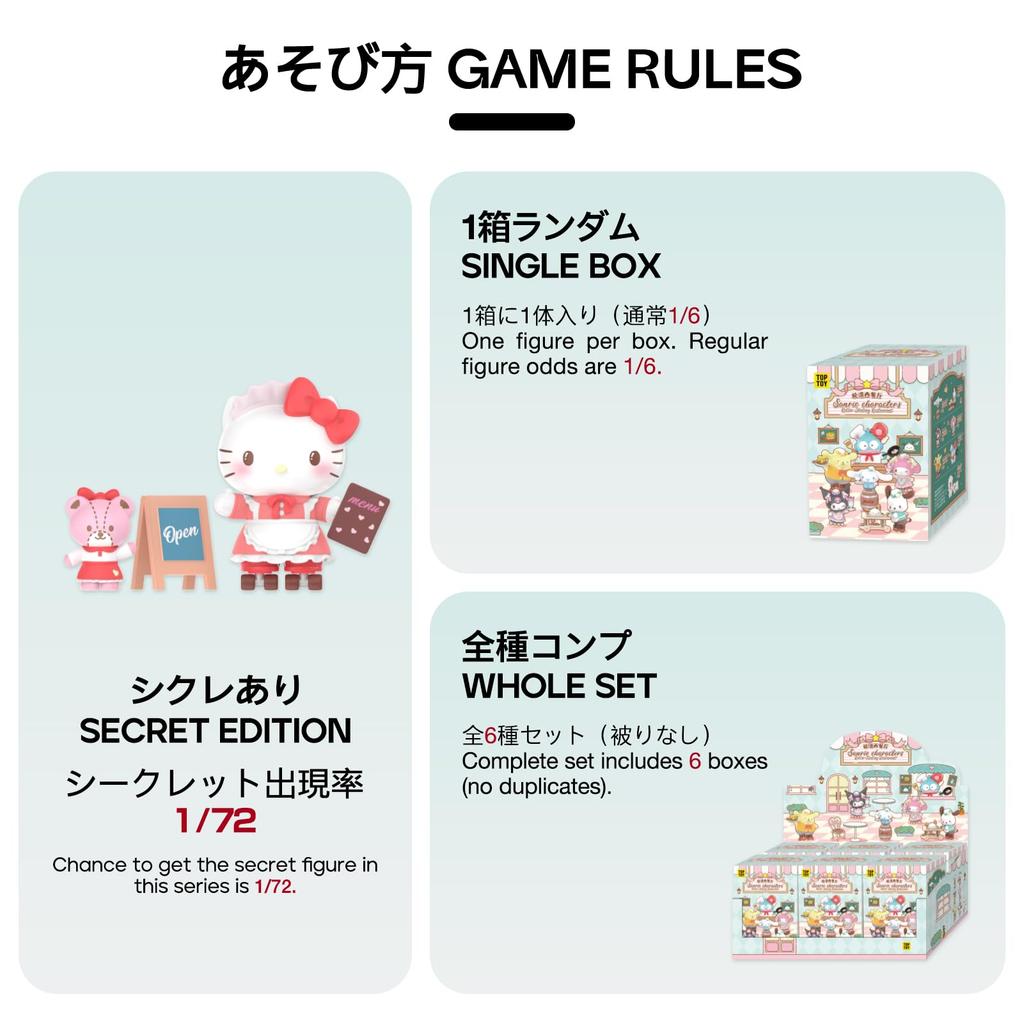 TOP TOY Sanrio Characters Roller Skate Diner Series Gachapon Blind Box Figure Soft Vinyl PVC Premium Toy Birthday Gift My Melody Kuromi Character