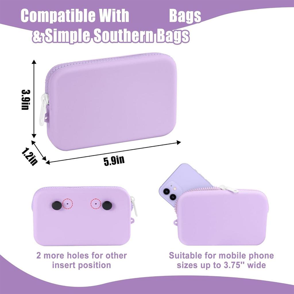 Silicone Phone Holder For Bag Accessories, Beach Bags Tote Bag Compatible, Silicone Insert Wallet Charm For Bags Accessories, Beach Bags