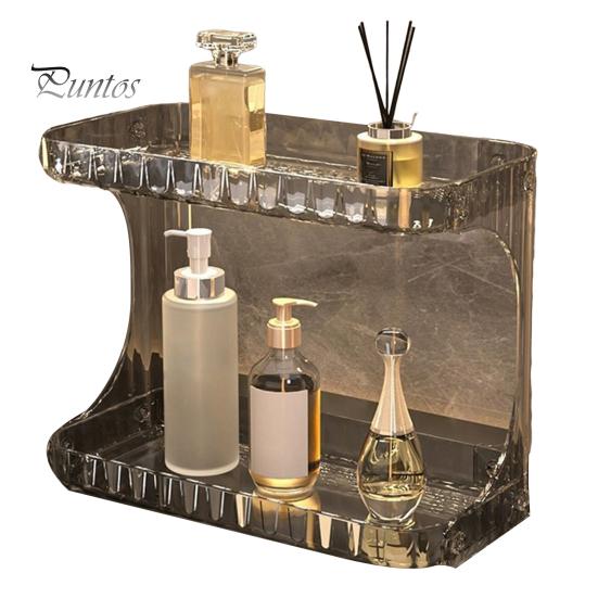 Двухслойная стойка для хранения косметики, органайзер для столешницы в ванной, большая вместимость, поднос для духов, полка для хранения косметики