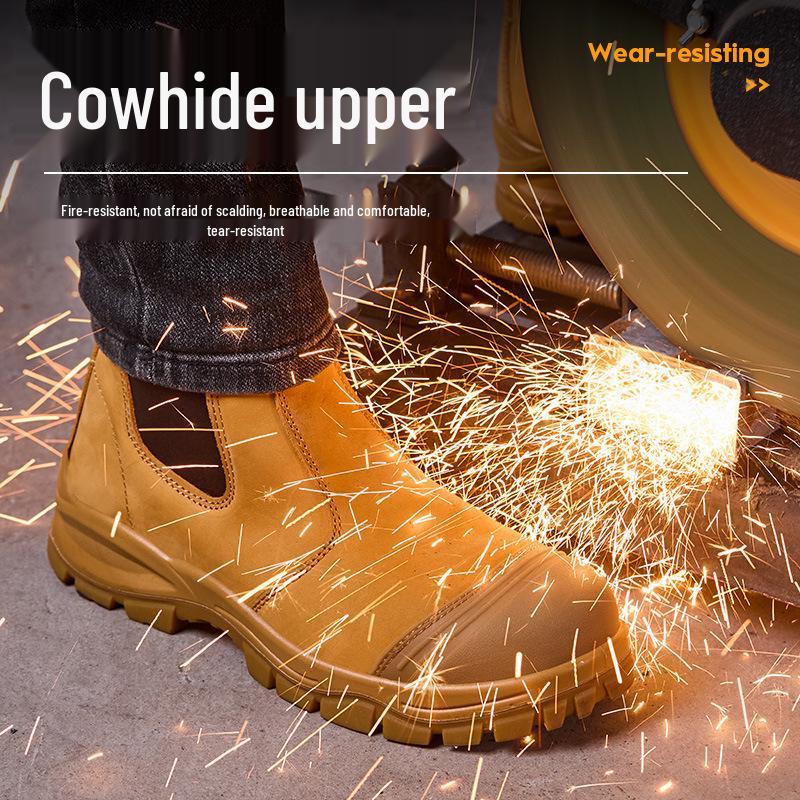 Мужские защитные ботинки Челси – Ударопрочные, Защита от проколов, Верх из замши, Резиновая подошва, Нескользящие, Износостойкие, Прочные.