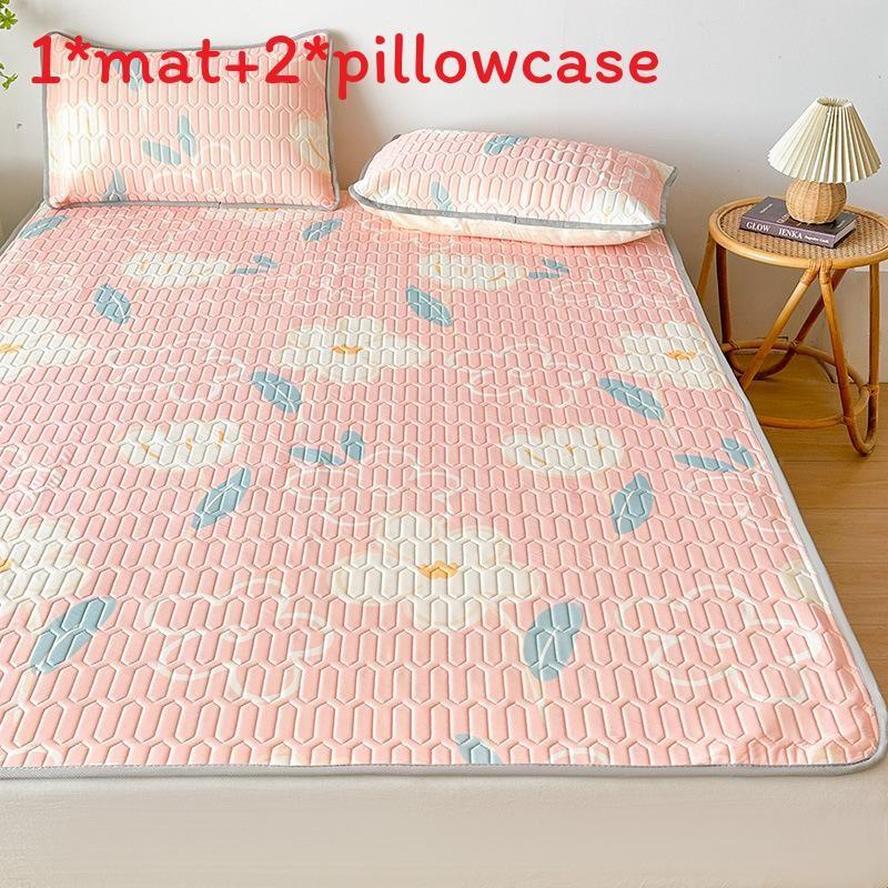 Summertime Bear Butterfly Dog Flower Patternlatex Bed Mat With Waterproof Print Material And Soft Pillowcases