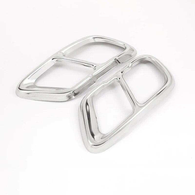 2PCS Stainless Steel Car Tail Throat Frame Cover Exhaust Pipe Decoration Auto Exterior Accessories For BMW X5 G05 X7 G07 -21