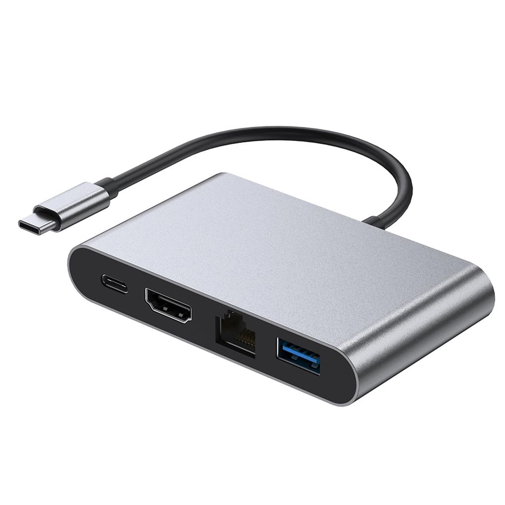Док-станция 4 в 1 TYPE-C к RJ45 100M HDMI USB3.0 PD Интерфейс Адаптер-хаб