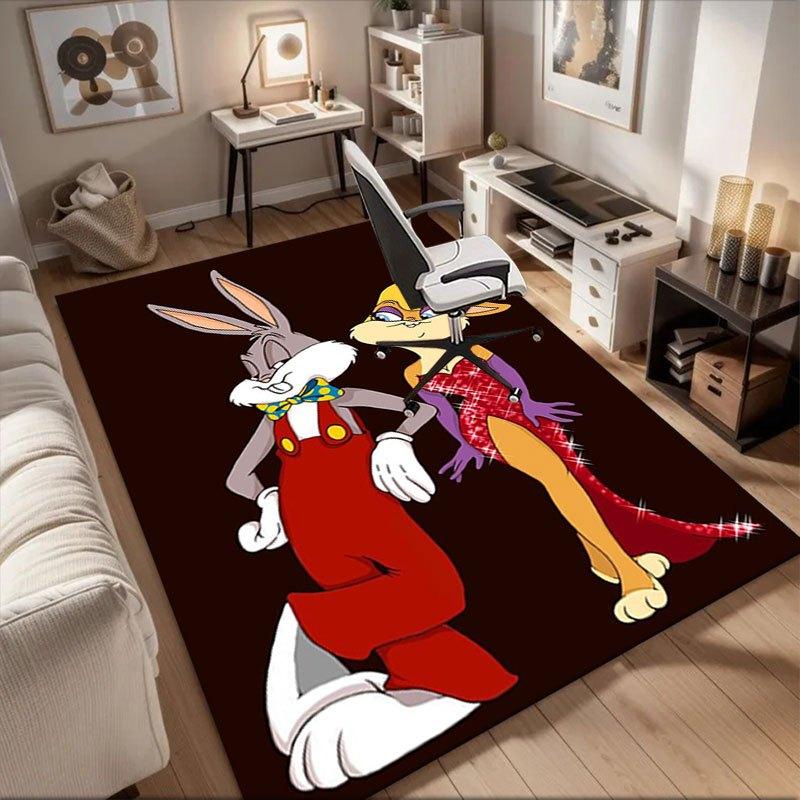 Багз Банни и Лола Банни Looney Tunes Арт-принт ПостерКоврик для офиса Домашний декор Подарок на Хэллоуин и Рождество LD141