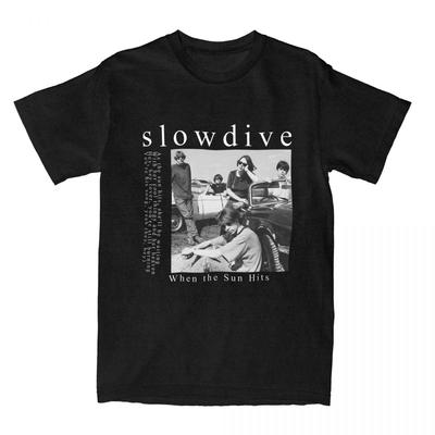 Футболка с изображением рок-группы Slowdive для мужчин, хлопковая, повседневная, с круглым вырезом, с коротким рукавом, уникальная