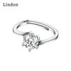 Lindon Classic Copper Alloy Zircon Ring Ladies Jewelry Wedding Promise Party Gift
