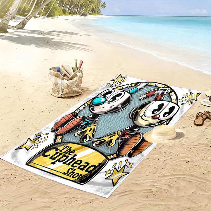 Cuphead poster Beach Towel, Large Soft Quick Dry Towel for Beach Camping Swimming