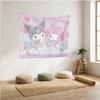 Sanrio Themed Wall Tapestry Kuromi and Cinnamoroll Wall Art Cute Nursery  Bedroom Home Decoration
