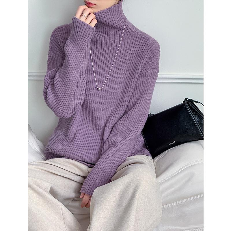 Tachibana autumn and winter turtleneck sweater women's pullover long sleeves loose knitting women's 111 women's autumn and winter high-end sweater