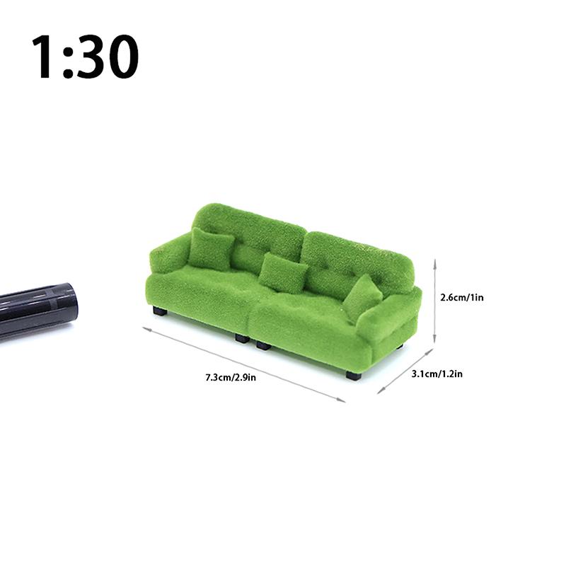 Dollhouse Simulation Flocking Sofa Model Dollhouse Mini Living Room Furniture Decoration Accessories Pretend Play Toys
