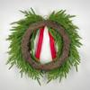 16 Inch Real Touch Norfolk Pine Christmas Wreath for Front Door Faux Cedar Greenery Wreath with Pine Cones And Bows for Wall Window Farmhouse Outdoor