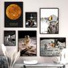 Картины для интерьера Астронавт Луна Холст Плакат Венера Фотографии на стене Современная абстрактная домашняя комната Декор Фото без рамки