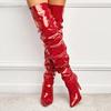 Fashion Fashion Pointed Toe Over The Knee Boots Women High Heels Patent Leather Solid Stiletto Side Zipper Sapatos Femininos