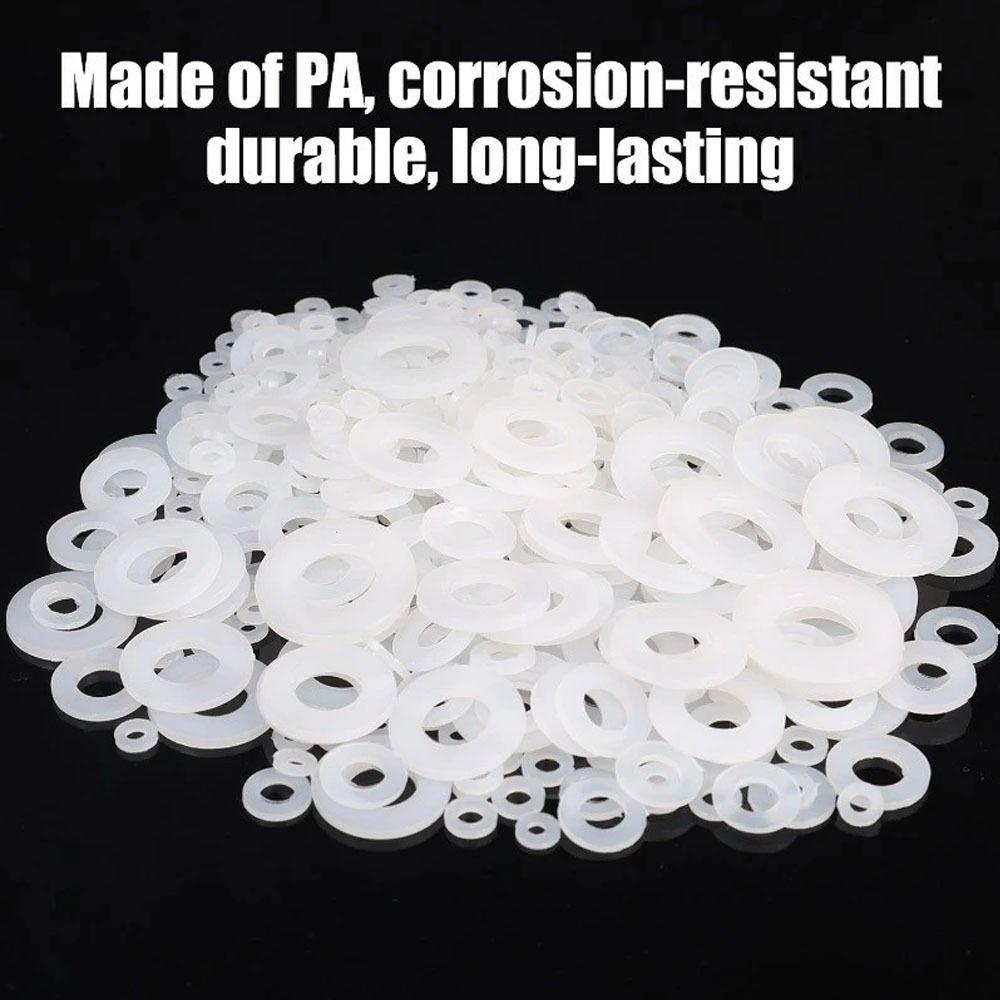 500Pcs/Box Insulation Gaskets Nylon Gasket M2-M10 Flat Washers Wear-resisting Insulation Spacers