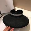 Women Straw Caps for Sun Protection 1Pcs Summer Visor Hat Black