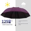 Large Umbrella for Men, Reinforced and Thickened, Sturdy and Wind-Resistant, Dual-Use for Sun and Rain, Foldable Black-Coated Sun Protection Umbrella