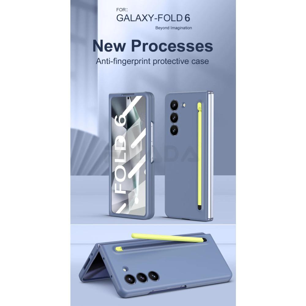 Матовый чехол с эластичным стилусом для Samsung Galaxy Z Fold 6, 5, 4, 3, дополнительная закаленная пленка, ударопрочный жесткий чехол