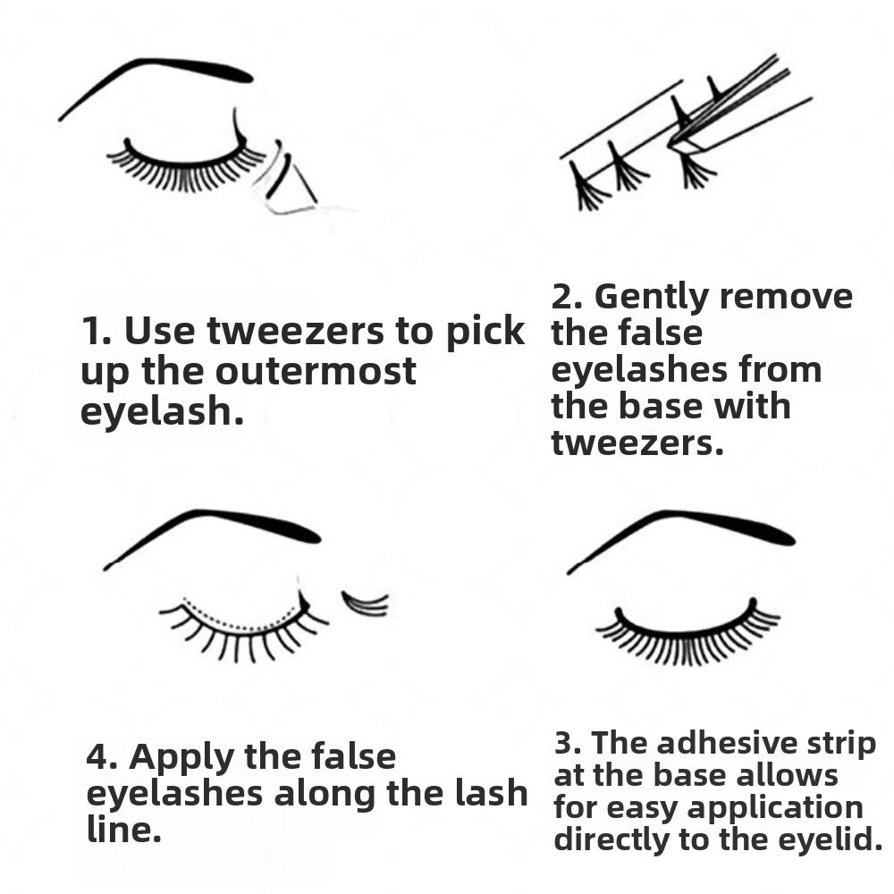 Easy Apply Press on Eyelash Clusters Soft Individual Lashes Comic Eyelash Clusters  for Traveling