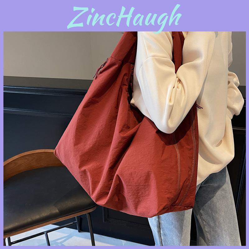 Casual Solid Color Canvas Tote Bag For Women With Large Capacity And Fashionable Stitching For Daily Use