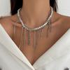 Jewelry Accessories Imitation Pearl Choker Necklace Stacking Tassel Pendant Women Wrap Necklaces