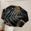 1pc Golden Snake on Dark Leaves Umbrella with Plastic Handle,Suitable for All Seasons Home Travel Outdoor UmbrellaDD832