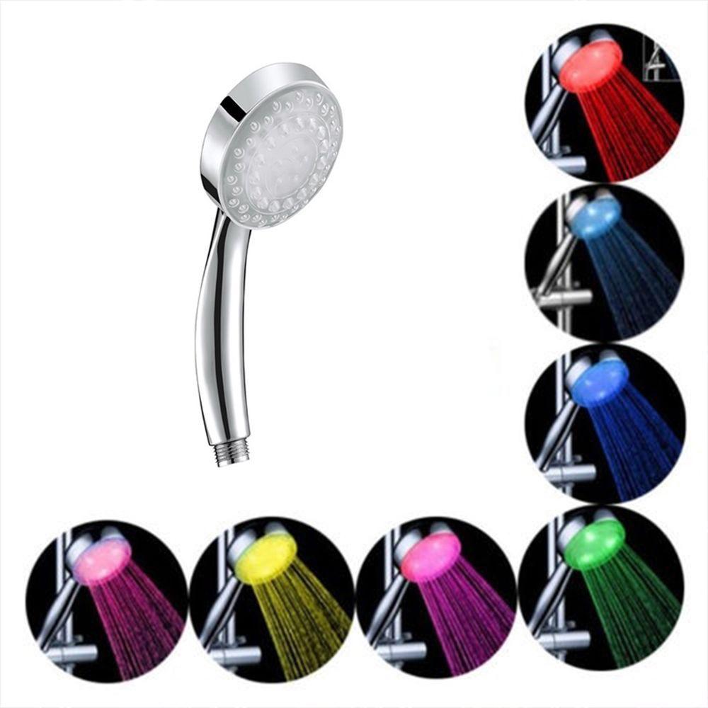 Romantic Colorful Light Water Bath Home Bathroom Sprinkler Shower Head 7Color ShowerHead LED