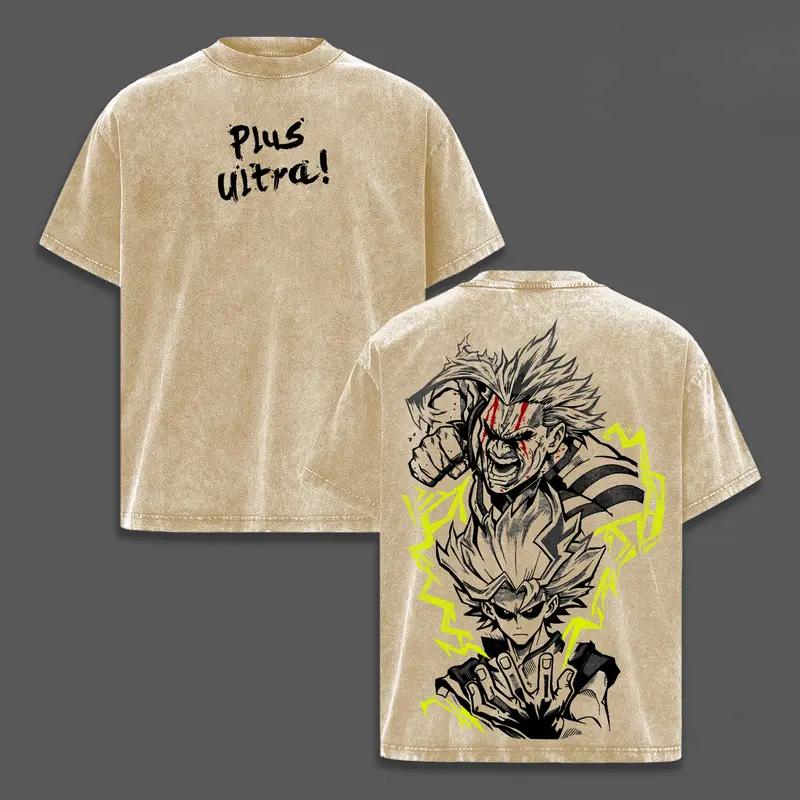 My Hero Academia All Might Graphic Tshirt Men Women Clothing Short Sleeve Cotton T-shirts Washed Tee Harajuku Male Loose T Shirt