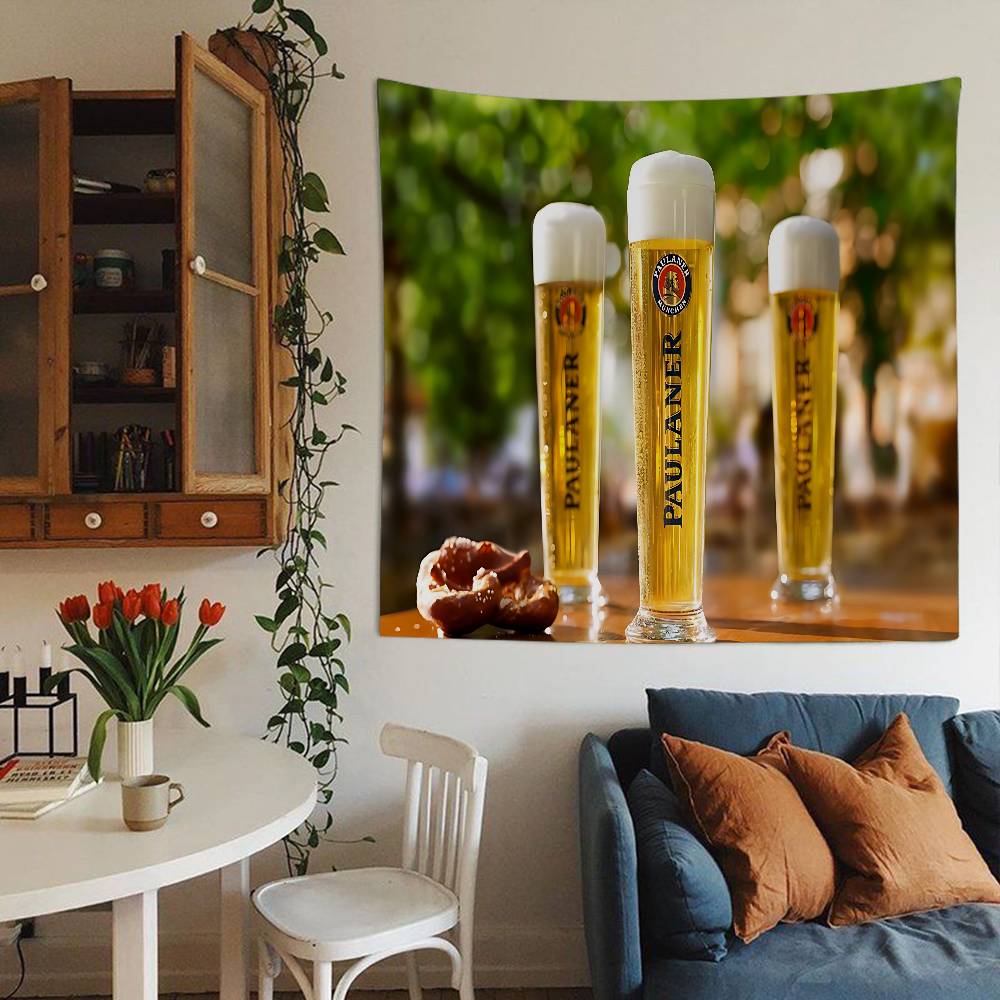 German Beer PPaulaners Colorful Tapestry Wall Hanging Hanging Tarot Hippie Wall Rugs Dorm Wall Art Decor
