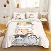 3Pcs SingleSided Printed Bedding Collection Comforter Cartoon Cute Cat Duvet Bedding Cover Pillows Comfortable Bedspreads Bedding Collection