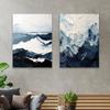 Large Dark Blue Minimalist Texture Abstract Canvas Painting Prints Blue and White Sea Painting Wave Texture Prints Seascape Art