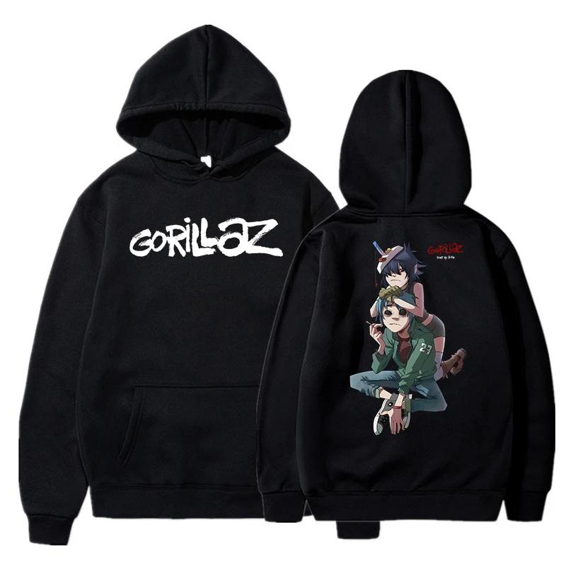Autumn/Winter Long-Sleeved Loose-Fit Soft Sweatshirt Street Style Jacket Gorillaz Print Unisex Hoodie Men's Top