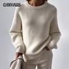 Women's Round Neck Knitted Sweater Fall and Winter Temperament Simple Lazy Pullover Sweater