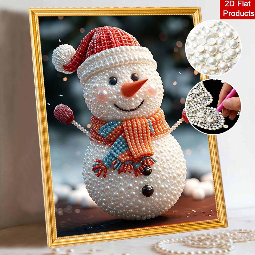 Christmas Snowman Pearl Painting Kit Handmade DIY Home Decoration Painting