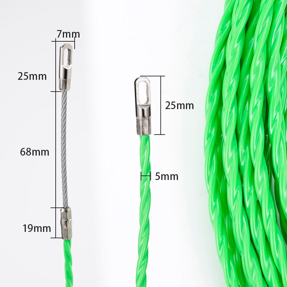5mm Cable Push Puller 5/10/15/20/25/30/40/50M POM Wire Duct Fish Tape Electrical Tape Wire Cable Electrician Threading Aid Tool