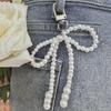 Sparkling Keyring with Dazzling Bowknot Pendant Stylish Bowknot Pendant Keyring Lovely Phonechain Key Chain Decoration