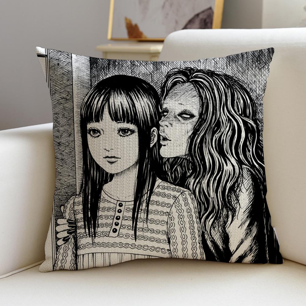 Horror TTomieS Cushion Cover Breathable and skinfriendly linen pillowcase square removable and washable cushion