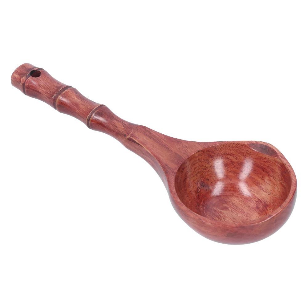 Textured Grip Bamboos Joint Ladle Long Handle Household Dipper Hanging Grain Scoop Rice Cleaning