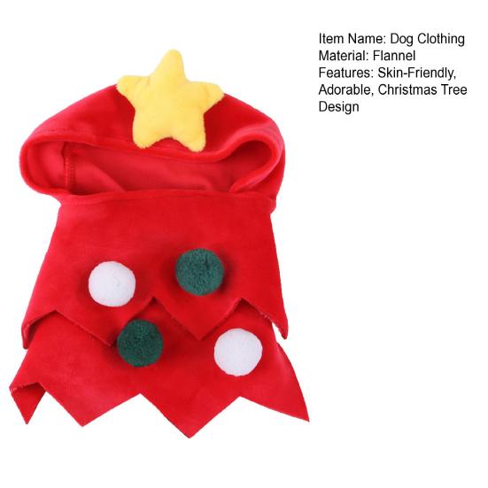 Dogs Christmas Costume Pet Xmas Tree Headwear Cat Apparel Festive Red Green Tree Hat for Dogs Cats Holiday Party Dress-up