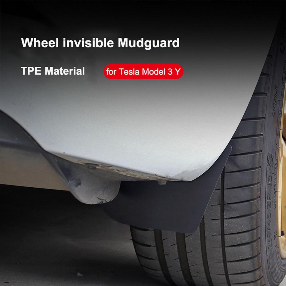 4 шт. TPE колеса невидимые брызговики для Tesla Model 3 Y 2022 PP брызговики брызговики подходят для автомобиля