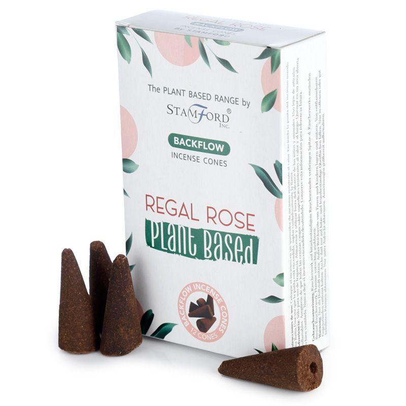 5x Backflow Incense Cones Regal Rose Plant-Based 12 Cones