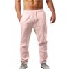 Large Size Trousers for Men Summer Hip Hop Breathable Cotton Count Trousers Trendy Fashion Solid Color Thin Casual